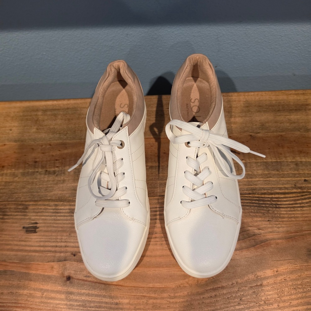 Soul Naturalizer Womens Sneaker‎ White Tan Lace Up Casual Low Top Shoes 8 - Picture 3 of 11